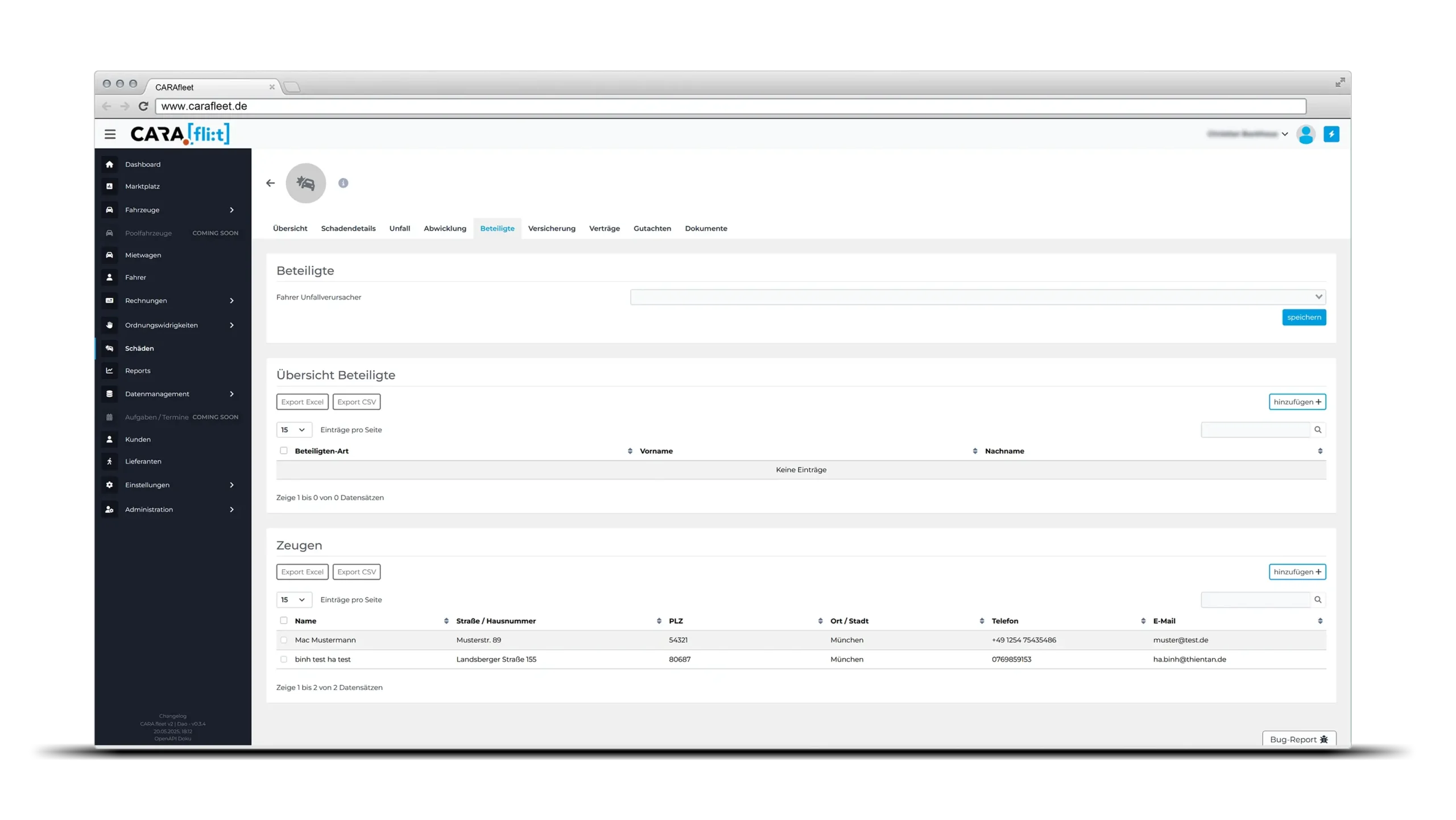 Dashboard - Schadenmanagement